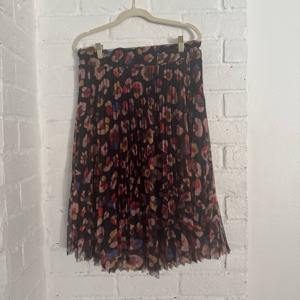 Calligraphie Pleated Mesh Midi Skirt – size: M $25